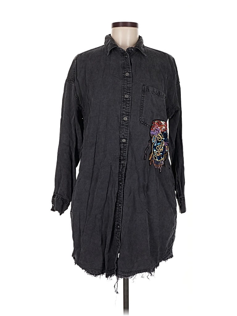 Pre-owned Zara Basic Casual Dress In Gray