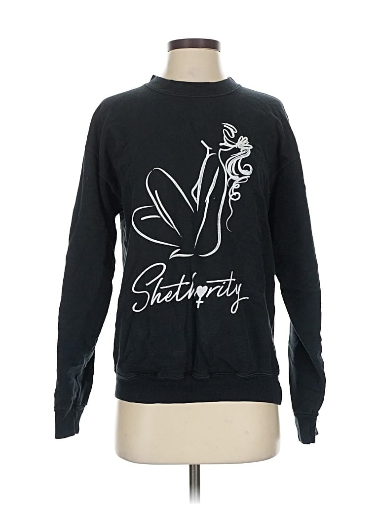 Pre-owned Hanes Sweatshirt In Black