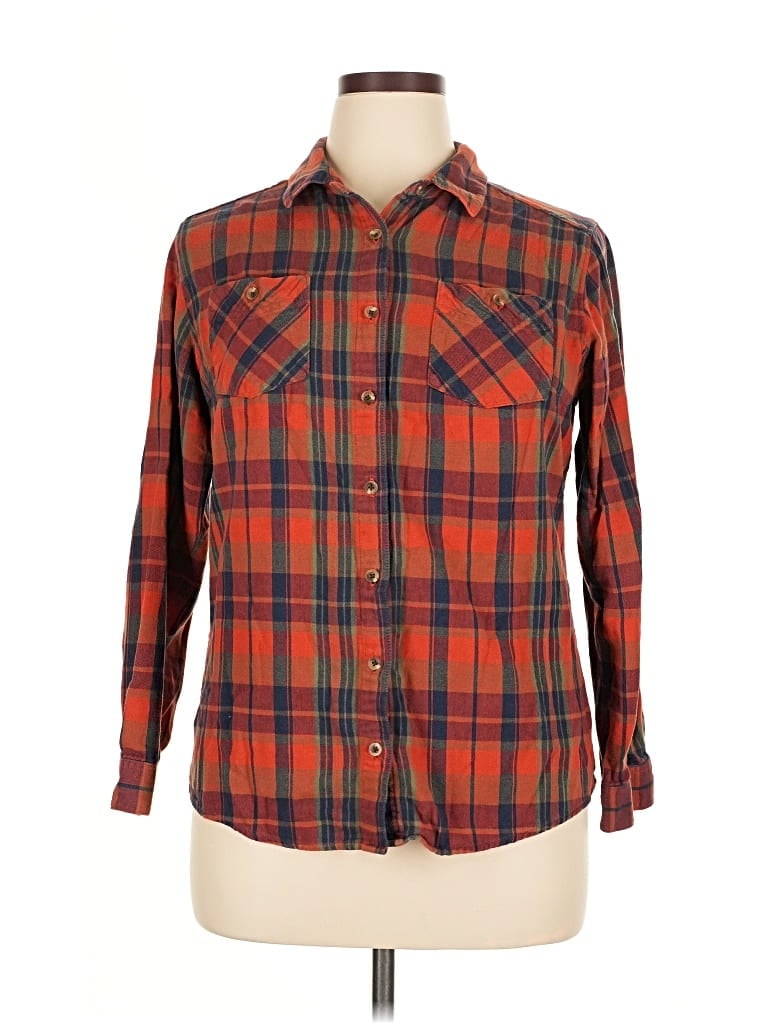 Pre-owned Guide Series Long Sleeve Button Down Shirt In Orange