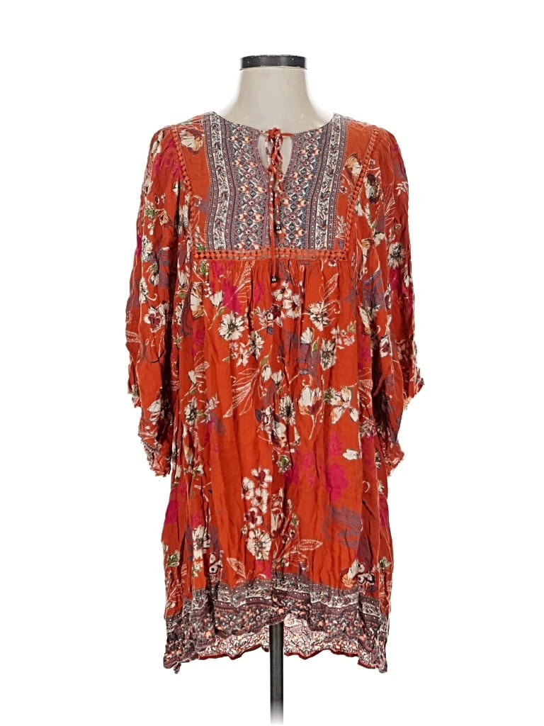 Pre-owned Angie 3/4 Sleeve Blouse In Orange