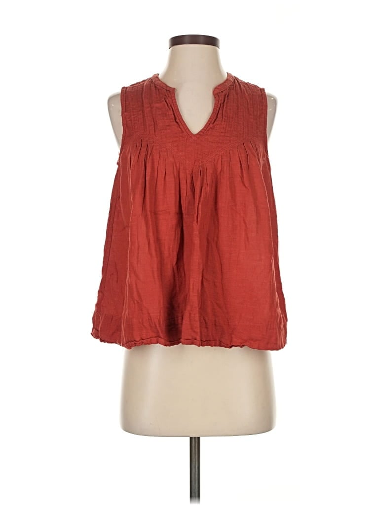 Pre-owned Lucky Brand Sleeveless Blouse In Red