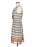 Halogen 100% Polyester Print Ivory Casual Dress Size 6 - photo 5