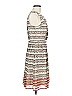 Halogen 100% Polyester Print Ivory Casual Dress Size 6 - photo 4