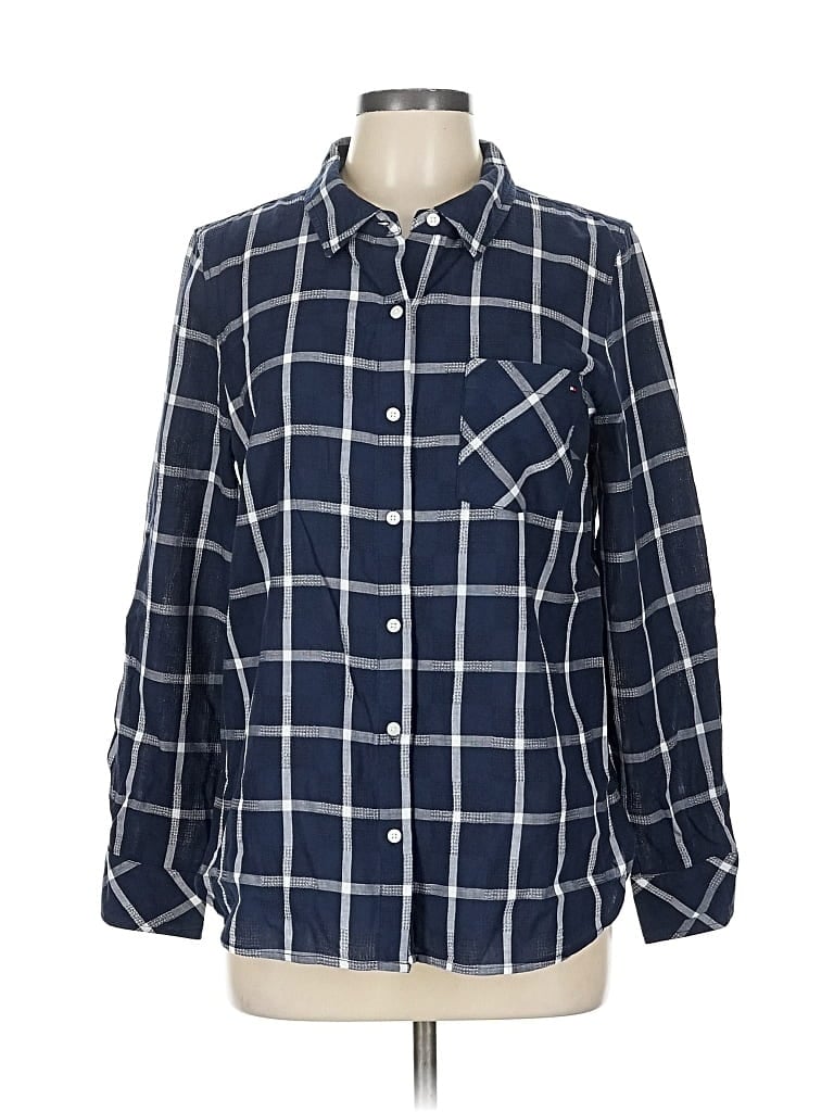 Pre-owned Tommy Hilfiger Long Sleeve Button Down Shirt In Blue