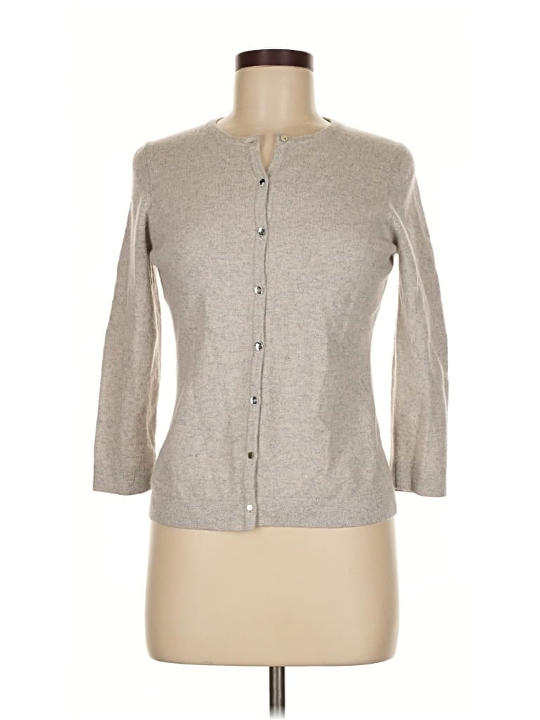 Pre-owned Ann Taylor Cardigan Sweater In Gray