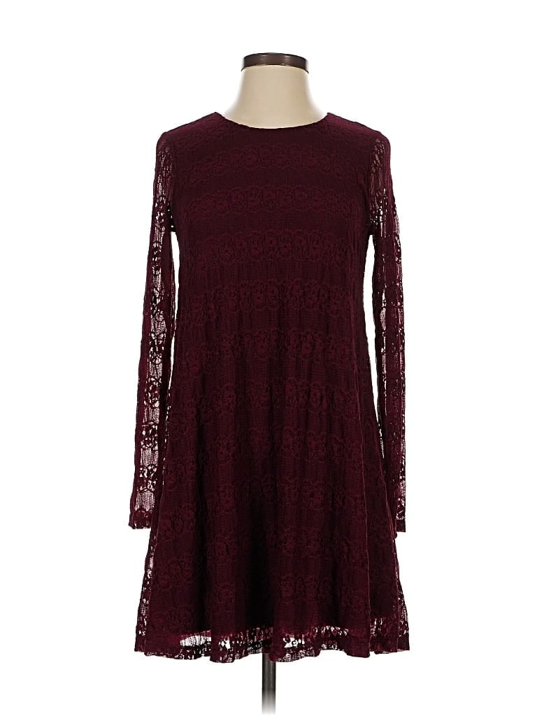 Aqua Casual Dress In Burgundy