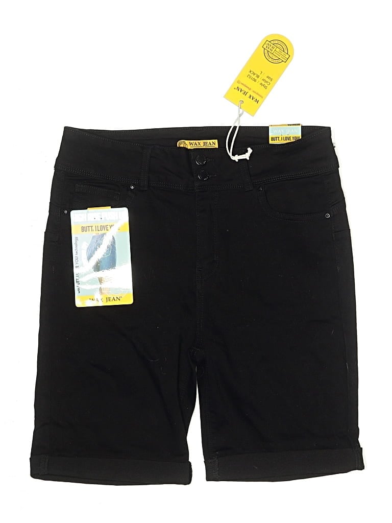 Wax Jean Denim Shorts In Black