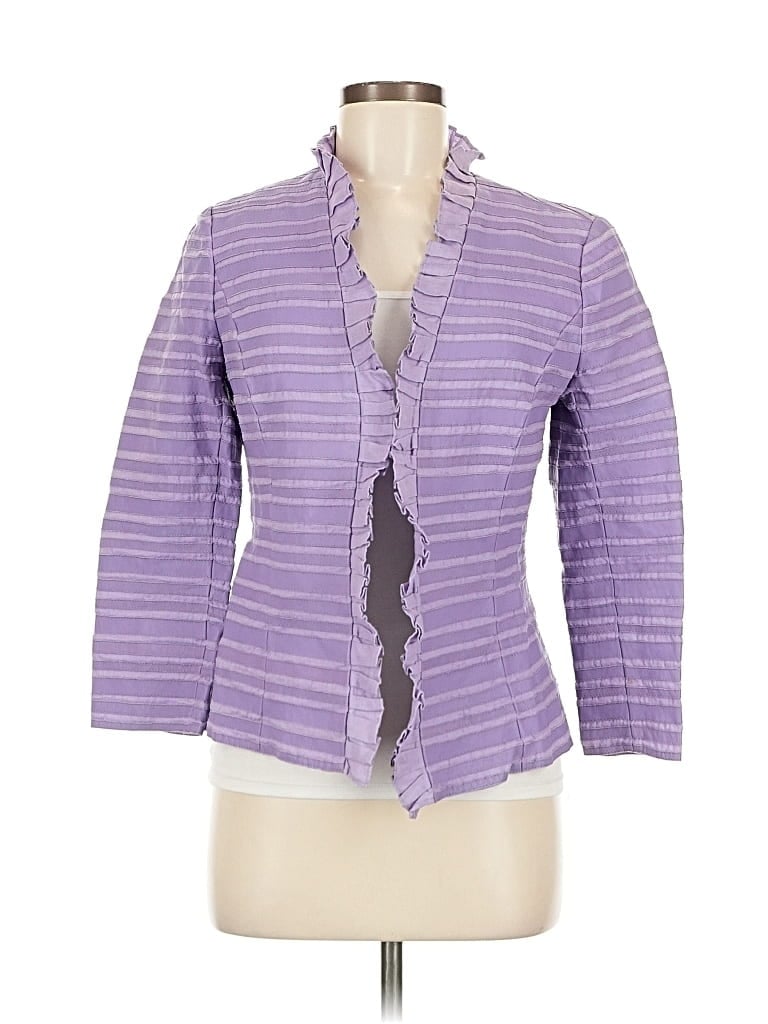 Pre-owned Lafayette 148 3/4 Sleeve Blouse In Purple
