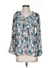 Tolani 100% Silk Teal 3/4 Sleeve Silk Top Size XS - photo 1