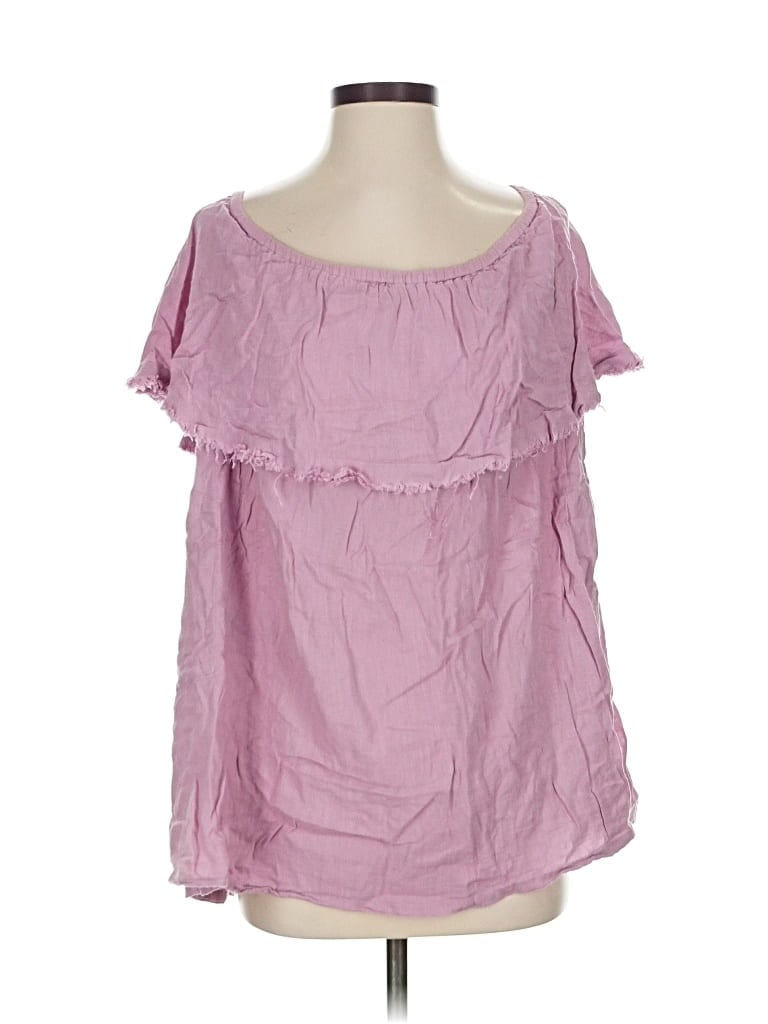 Click to view more detailed imagery on our partner's website Pre-owned Free People Short Sleeve Blouse In Pink