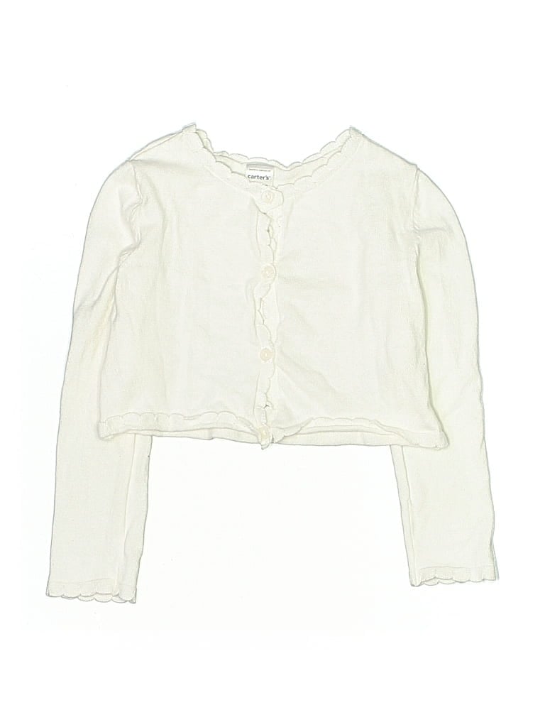 CARTER'S Pre-owned Kids' Long Sleeve Blouse In White