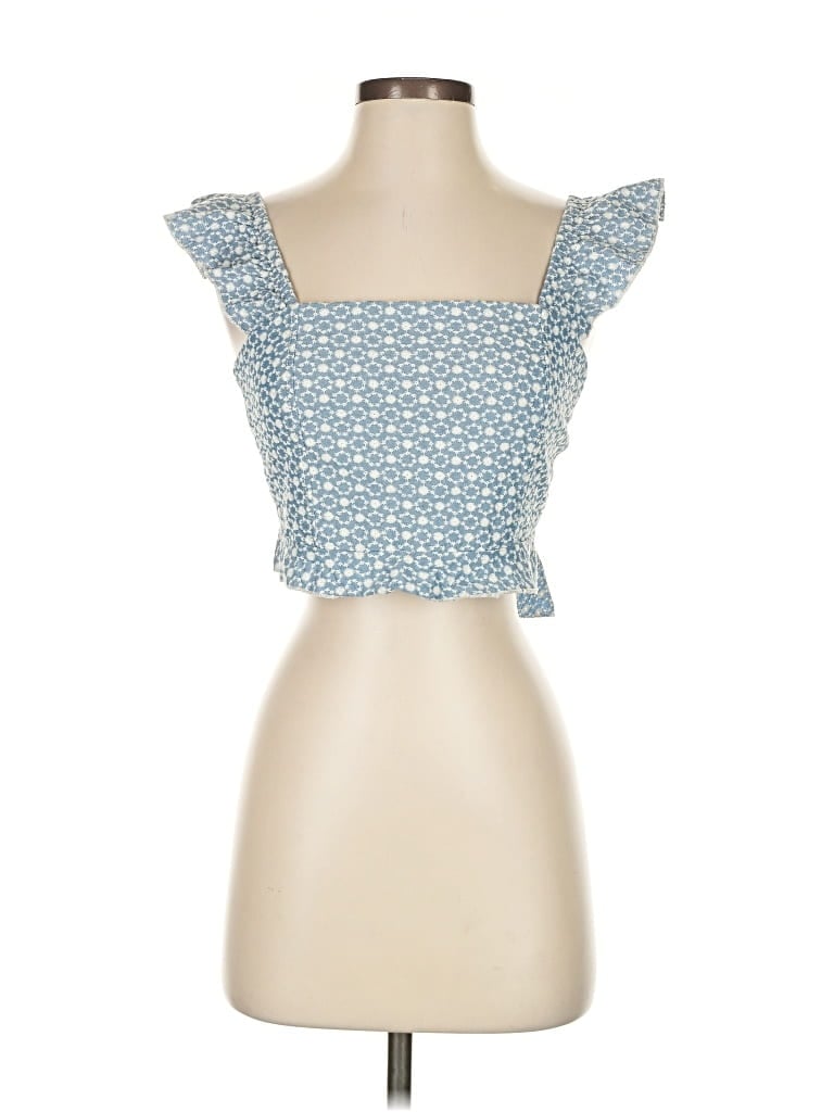 KIRIOUS Pre-owned Sleeveless Top Blue Sweetheart Neckline Tops