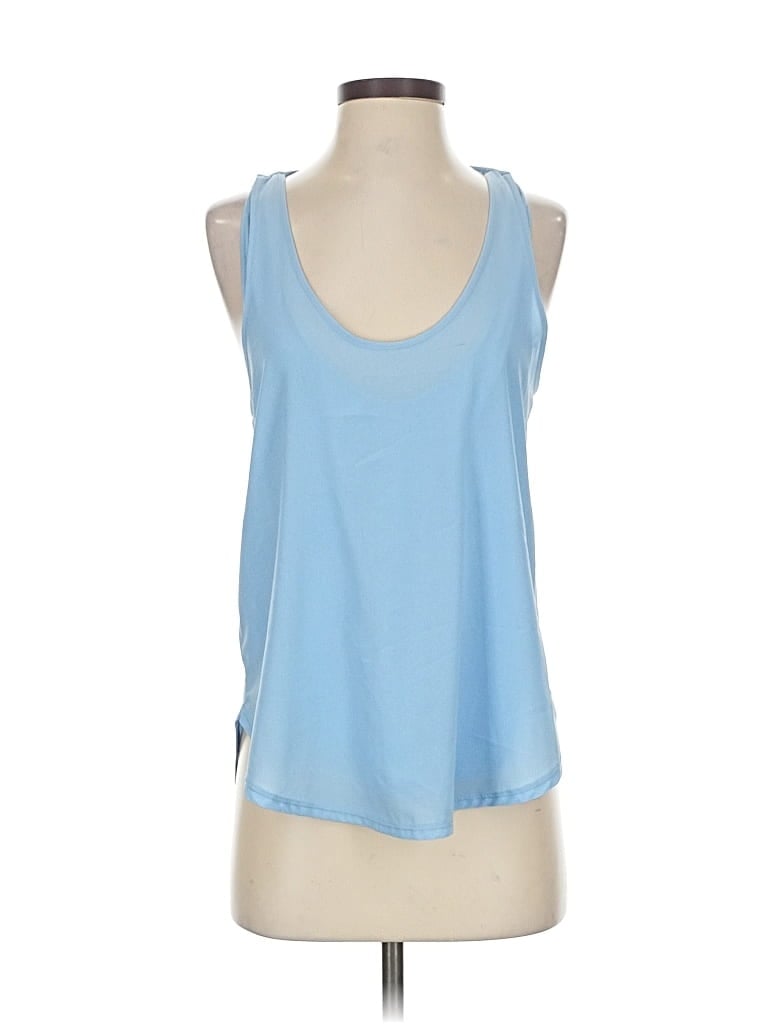 Pre-owned Zara W&b Collection Sleeveless Top Blue Scoop Neck Tops