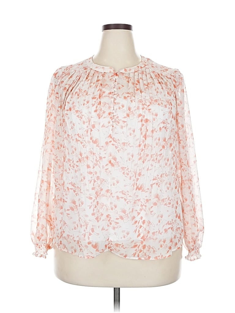 Pre-owned Simply Vera Vera Wang Long Sleeve Blouse In White