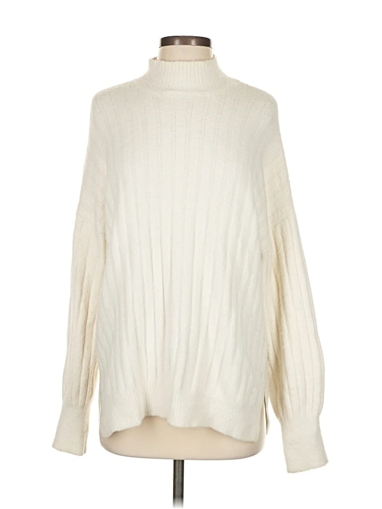 Pre-owned Jessica Simpson Turtleneck Sweater In White