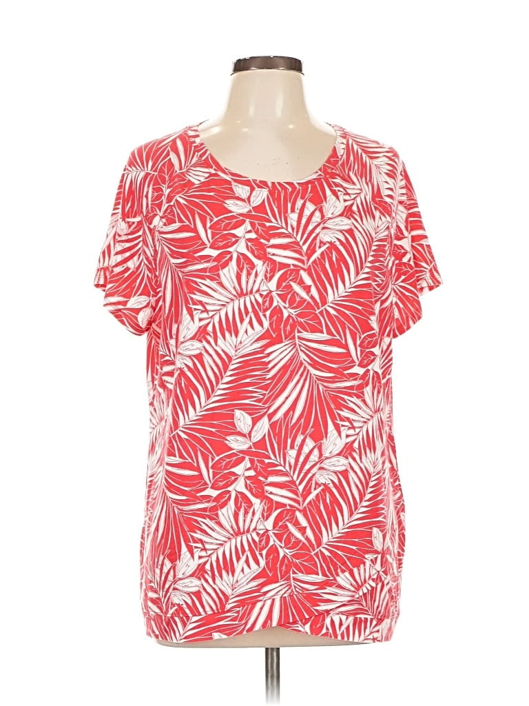 Pre-owned Weekends By Chico's Short Sleeve T-shirt In Red