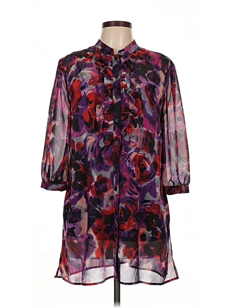 Pre-owned Style & Co 3/4 Sleeve Blouse In Purple