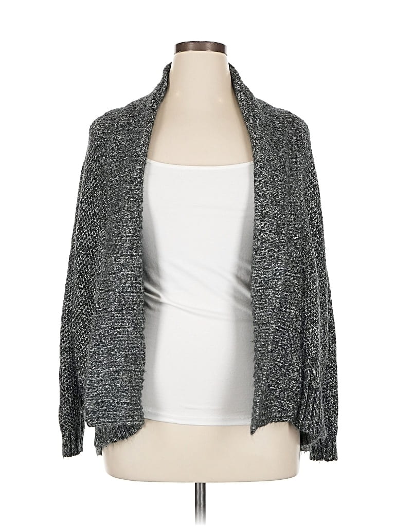 Pre-owned Ava & Viv Cardigan Sweater In Gray