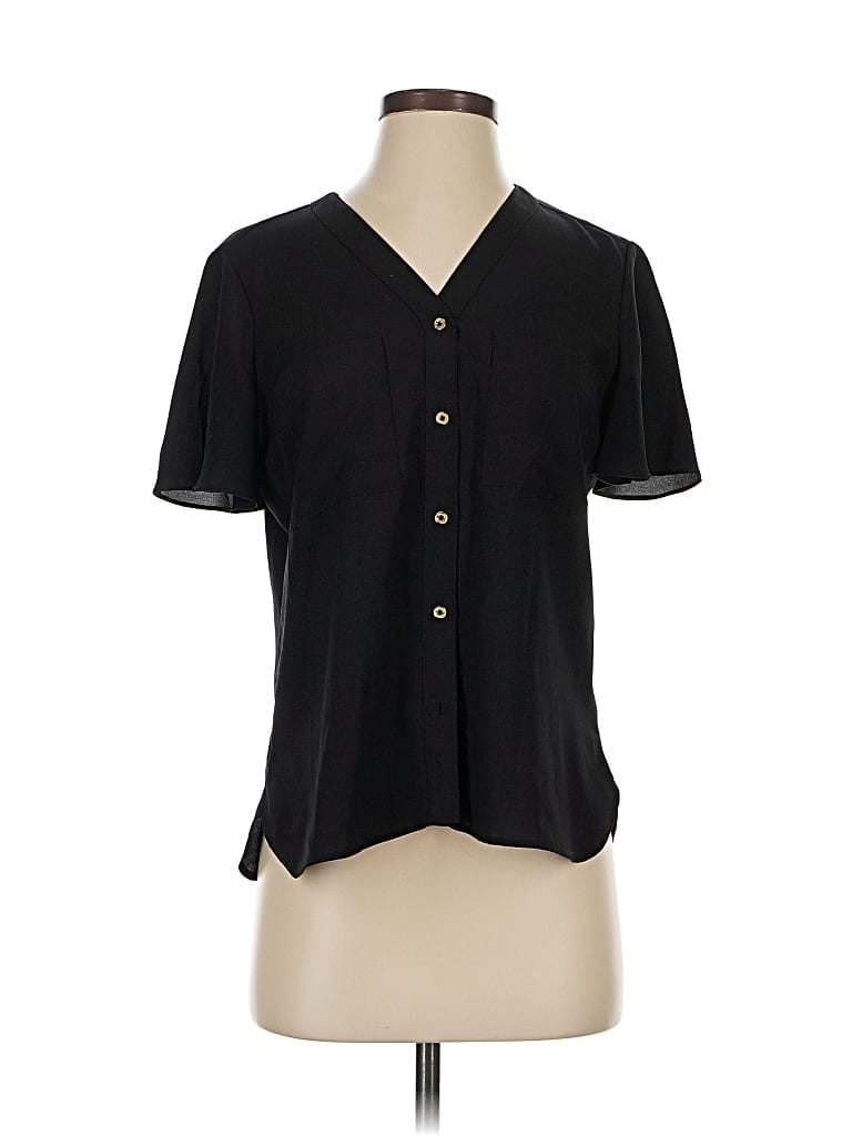 Pre-owned Calvin Klein Short Sleeve Blouse In Black