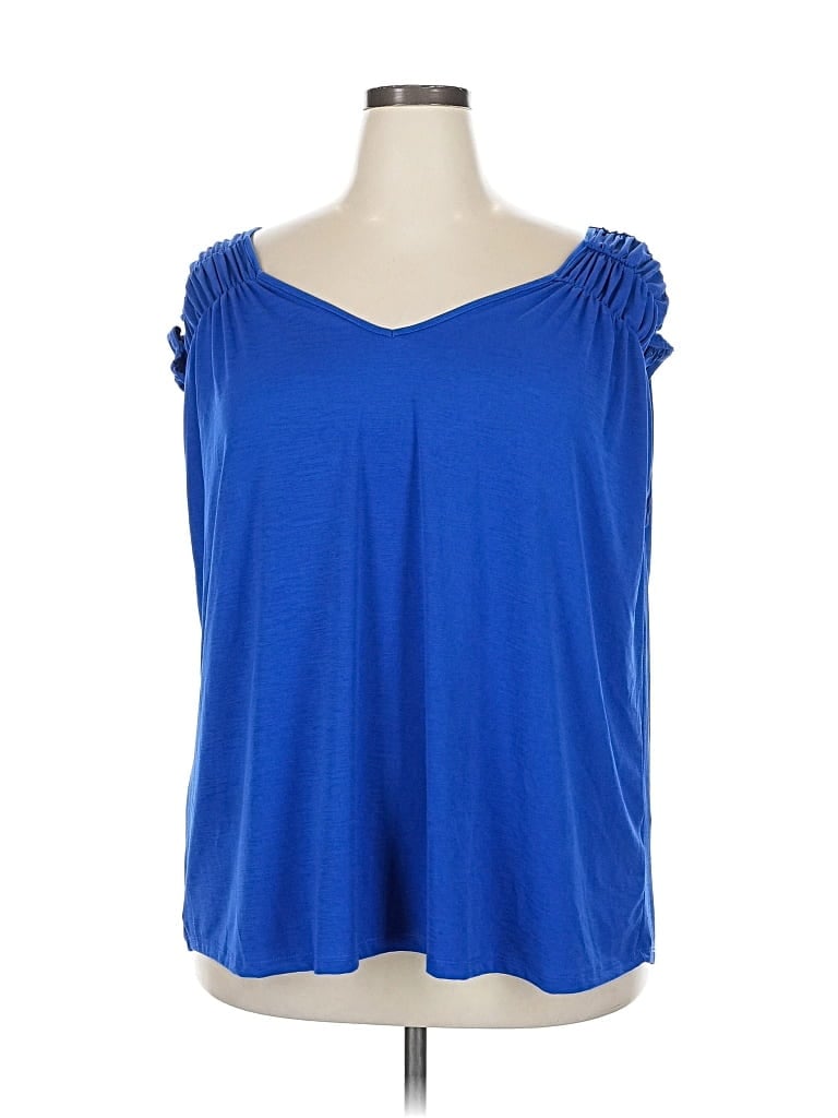 Pre-owned Dear Scarlett Sleeveless Top Blue Sweetheart Neckline Tops