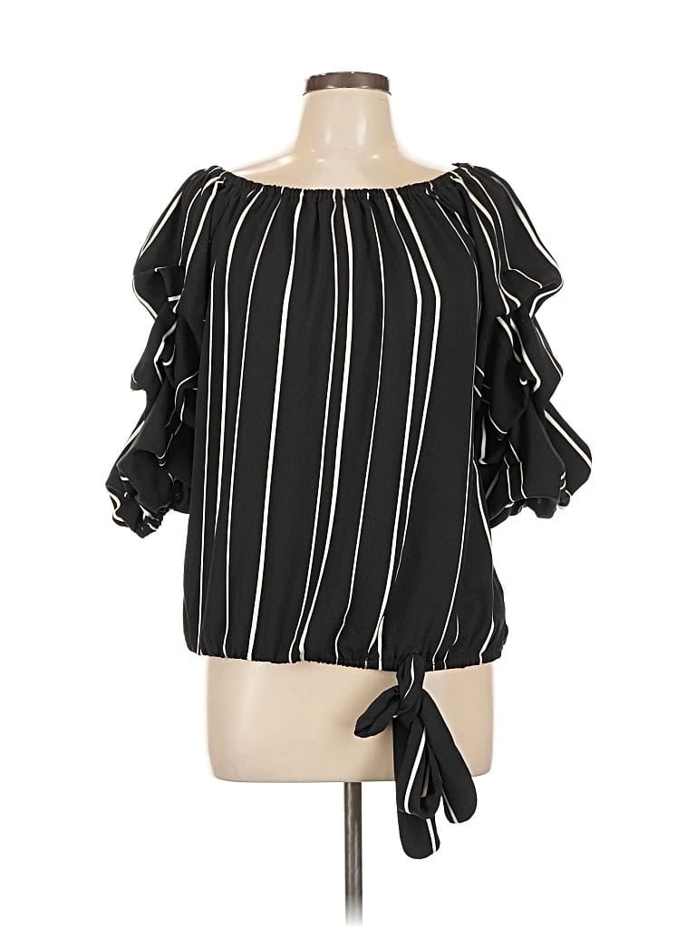 Pre-owned Vince Camuto 3/4 Sleeve Blouse In Black