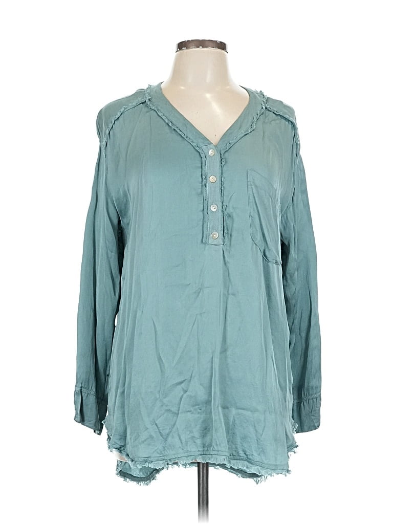 Pre-owned On The Road ... Long Sleeve Blouse In Blue
