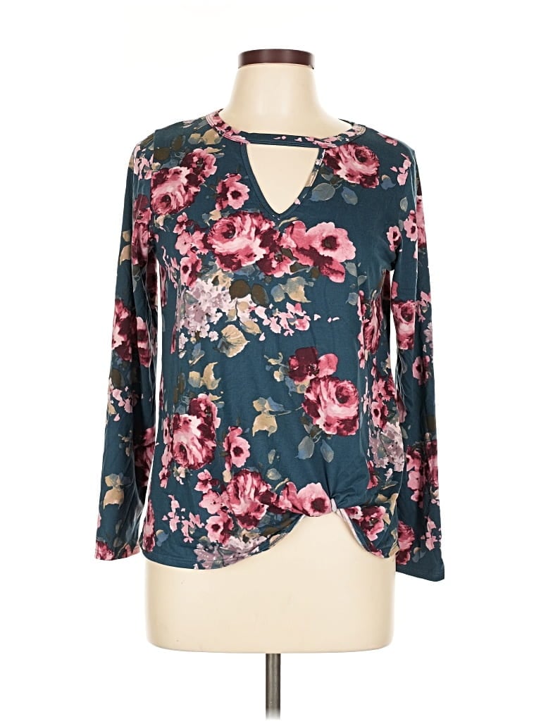 Pre-owned Moa Moa Long Sleeve Blouse In Blue