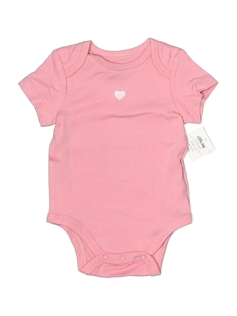 Pre-owned Little Me Babies' Short Sleeve Onesie In Pink
