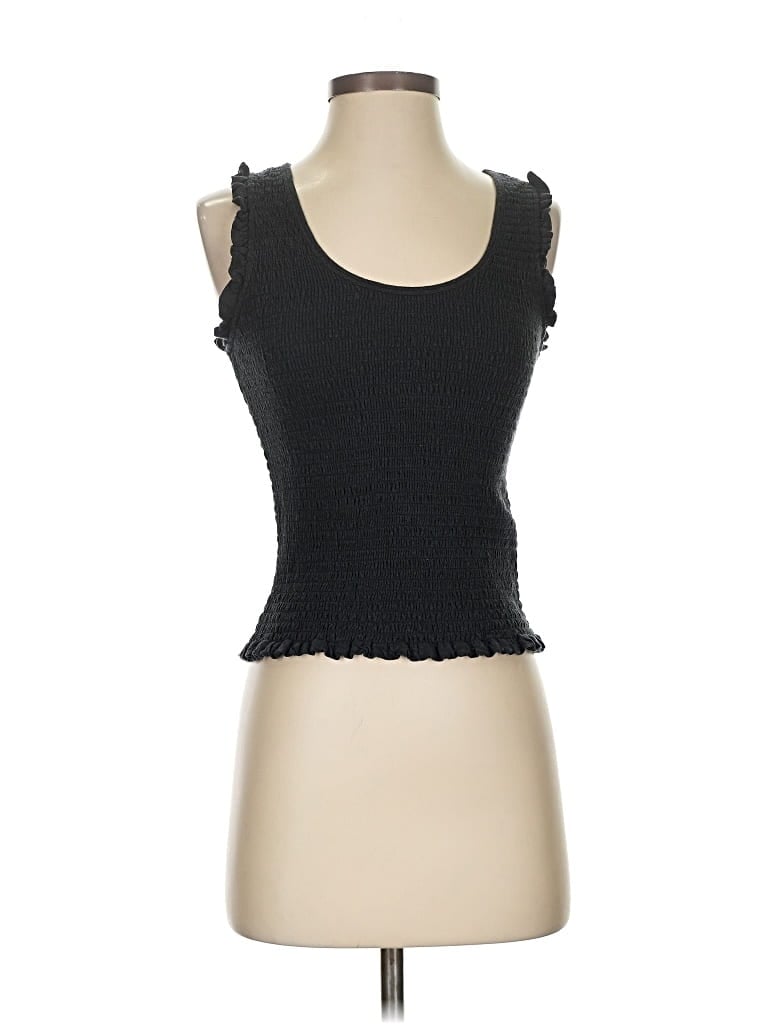 Click to view more detailed imagery on our partner's website Pre-owned Joie Sleeveless Top Black Sweetheart Neckline Tops