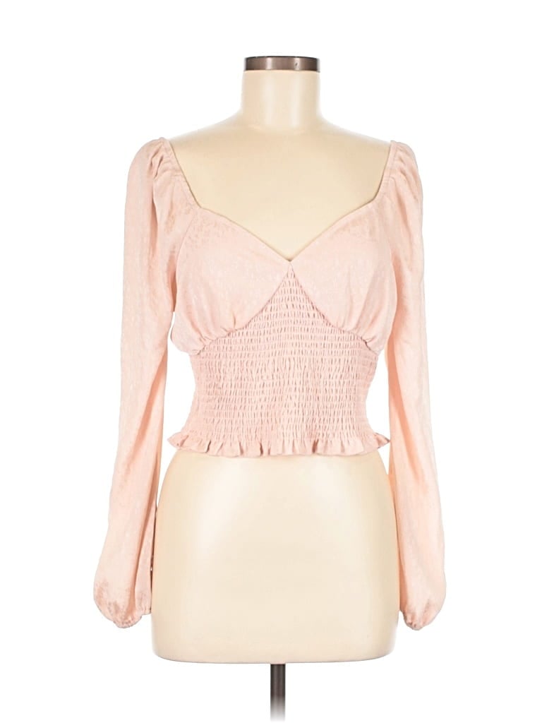 Pre-owned Leith Long Sleeve Blouse In Pink