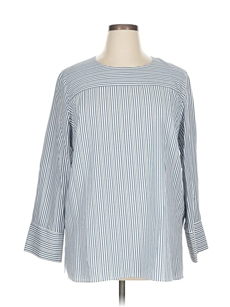 Pre-owned Misook 3/4 Sleeve Blouse In Blue