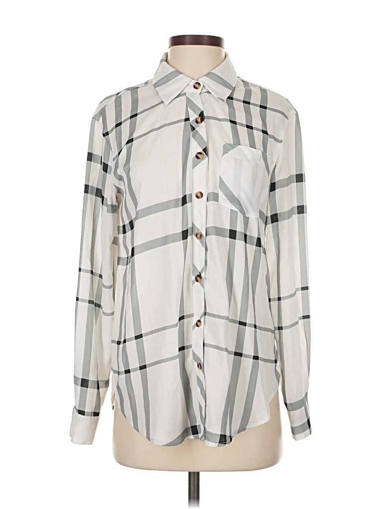 Pre-owned Assorted Brands Long Sleeve Blouse In White