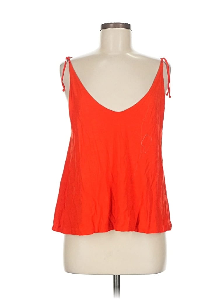 Pre-owned Massimo Dutti Sleeveless Top Orange Halter Neckline Tops