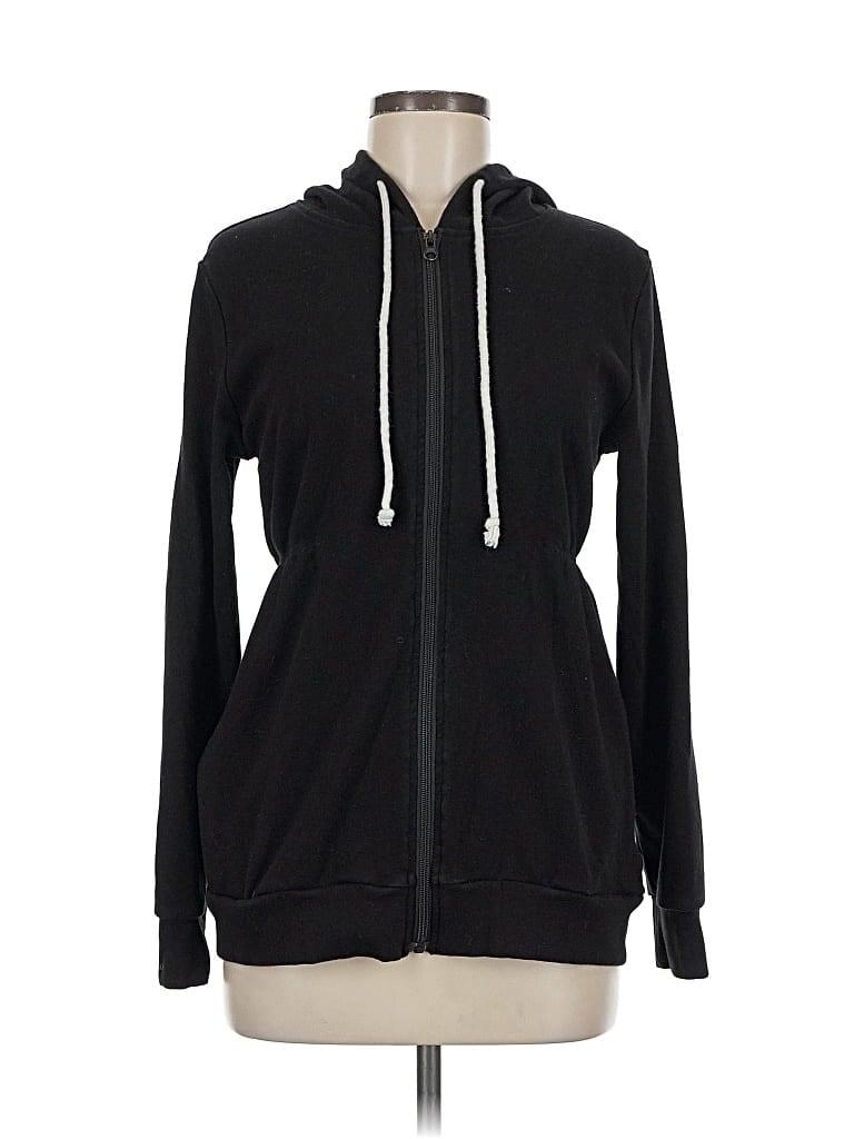 Pre-owned Unbranded Zip Up Hoodie In Black