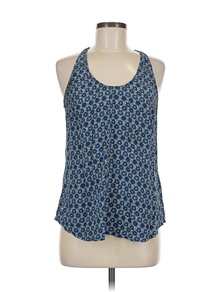 Click to view more detailed imagery on our partner's website Pre-owned Joie Sleeveless Silk Top Blue Halter Neckline Tops