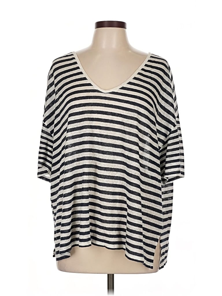 Pre-owned Zara W&b Collection 3/4 Sleeve T-shirt In Silver