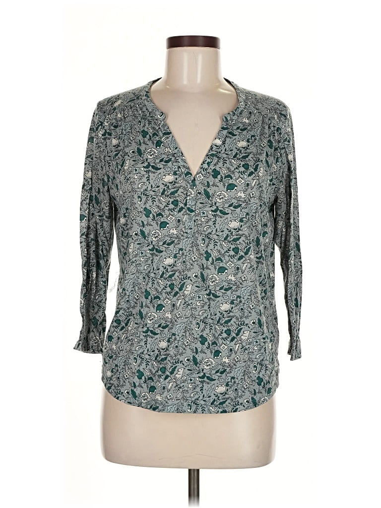 Pre-owned H&m 3/4 Sleeve Blouse In Blue