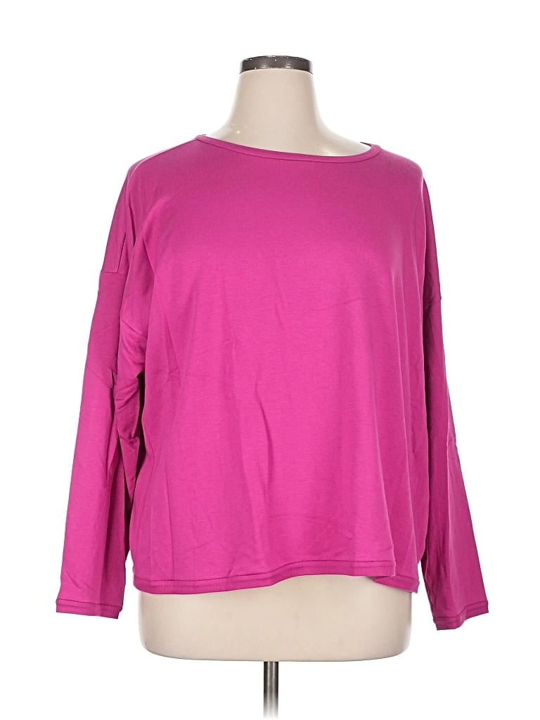 Pre-owned Eileen Fisher 3/4 Sleeve T-shirt In Pink