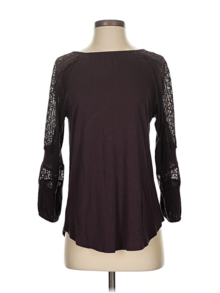 Pre-owned Ann Taylor Loft 3/4 Sleeve T-shirt In Burgundy