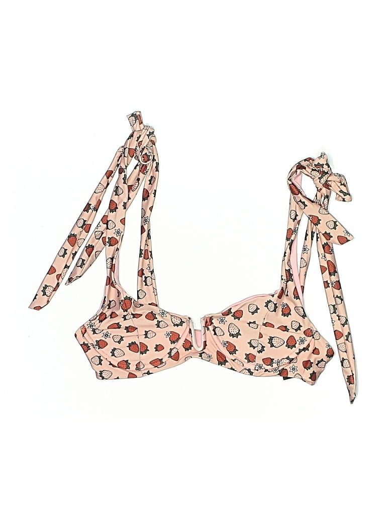 Pre-owned Beach Riot Swimsuit Top Tan Animal Print Pattern Swimwear In Brown