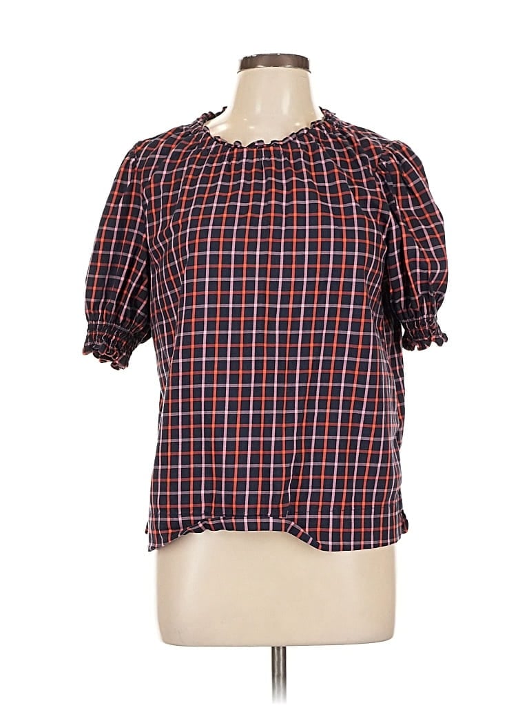 Pre-owned Free Assembly Short Sleeve Blouse In Red