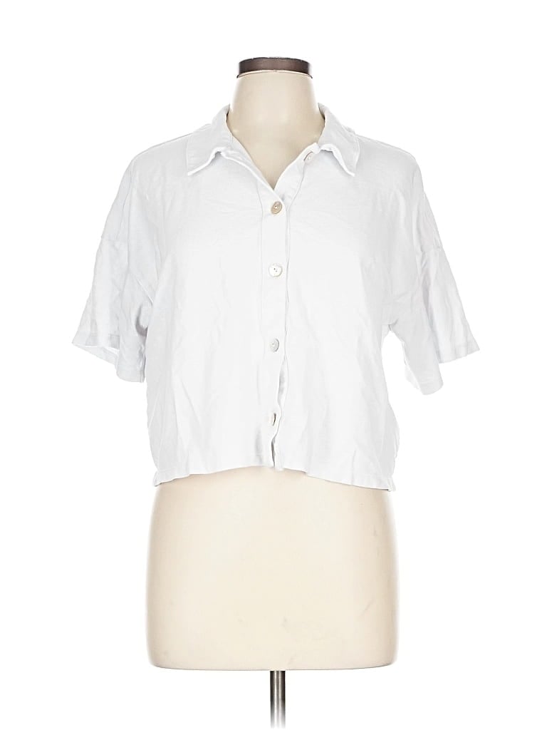 Pre-owned Madewell Short Sleeve Button Down Shirt In White