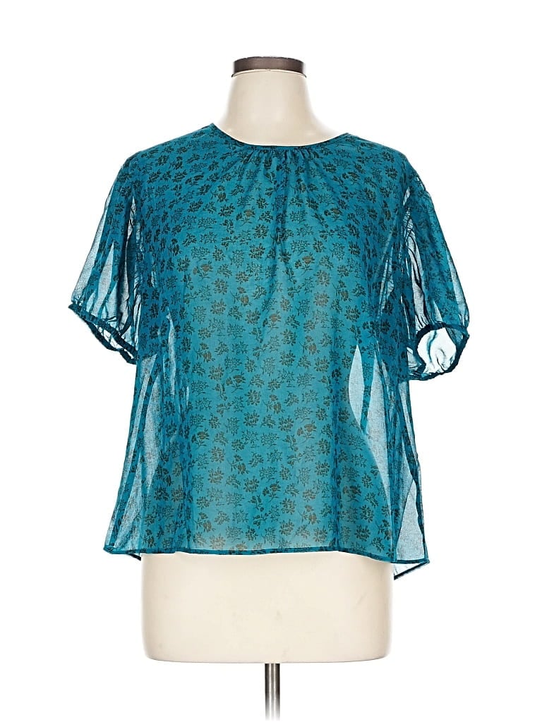 CABI Pre-owned Short Sleeve Blouse In Blue