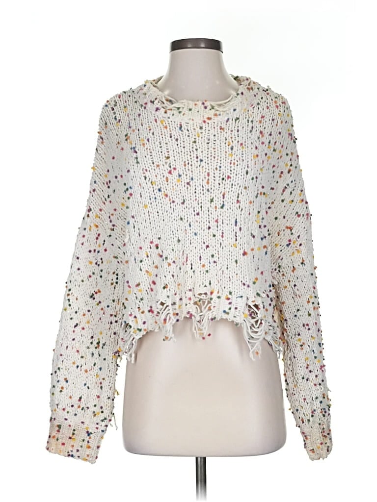 Pre-owned Isalis Pullover Sweater In White