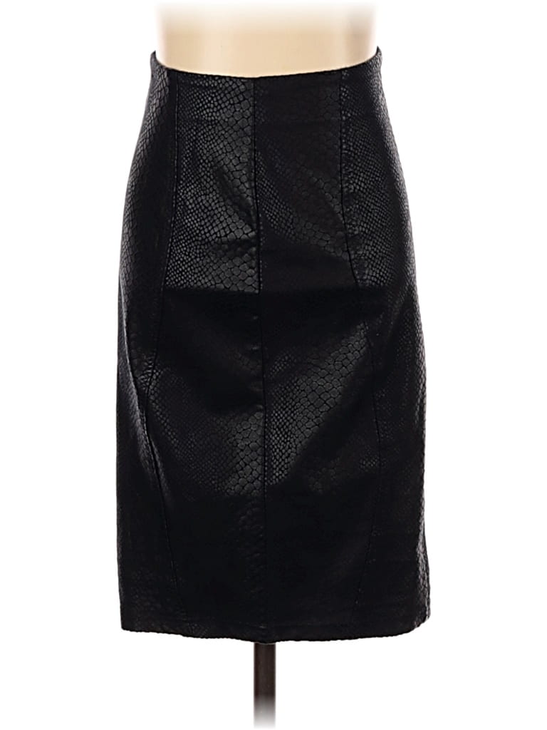 Pre-owned Akira Chicago Black Label Faux Leather Skirt In Blue