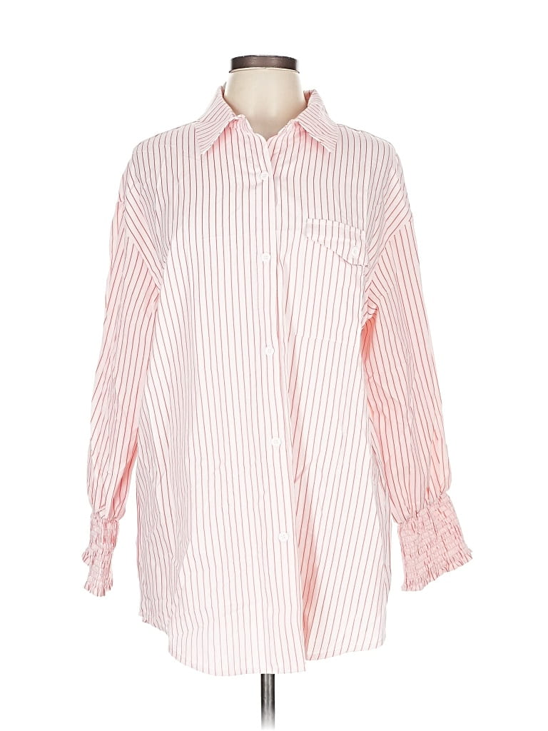 Pre-owned Unbranded Long Sleeve Button Down Shirt In Pink