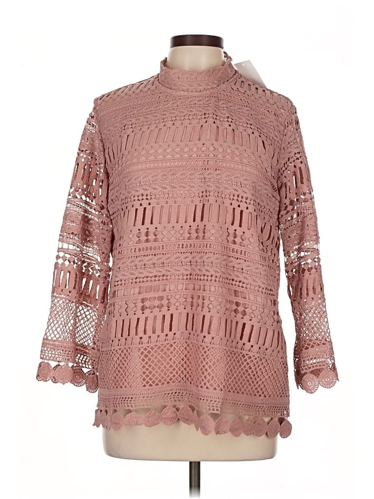 Gibson Long Sleeve Blouse In Pink