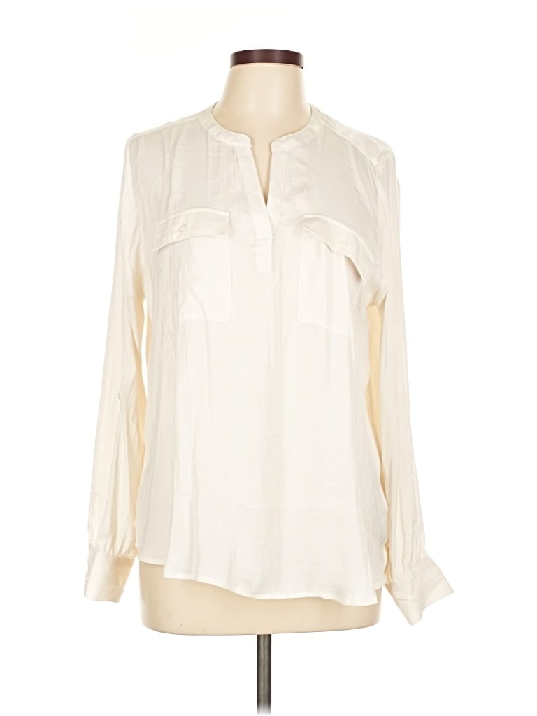 Pre-owned Simply Vera Vera Wang Long Sleeve Blouse In White
