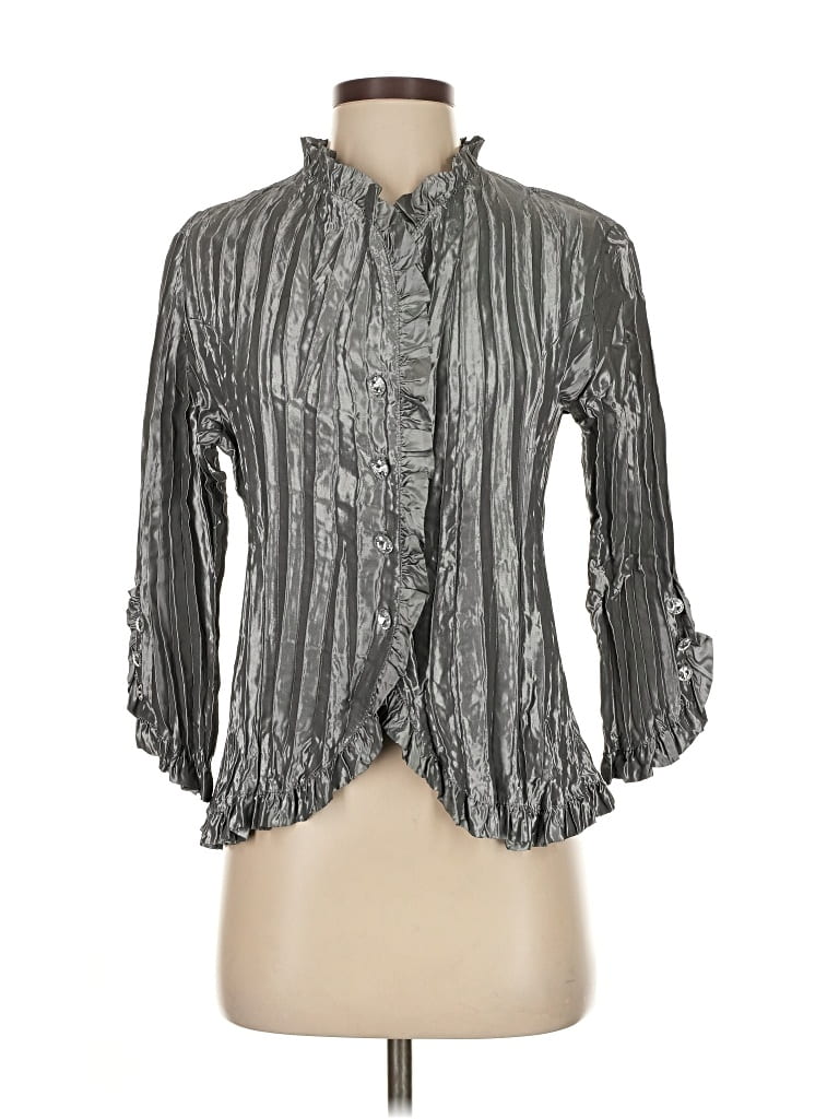 Click to view more detailed imagery on our partner's website Pre-owned Msk 3/4 Sleeve Blouse In Silver