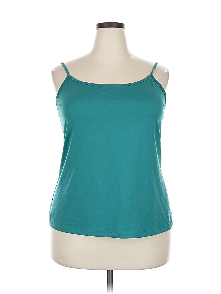 Pre-owned Lane Bryant Tank Top Teal Strapless Neckline Tops In Blue